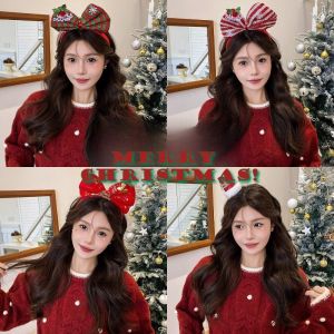 【VanHariacc】Dây Buộc Tóc Màu Đỏ Phụ Kiện Tóc Giáng Sinh Dây Buộc Tóc Sừng Hươu Phụ Kiện Mới 2025 Dây Buộc Tóc Phụ Kiện Tóc Nữ