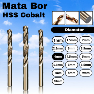 Mata Bor Besi 4mm HSS Kobalt Drill Bits HSS Cobalt Diameter 4mm