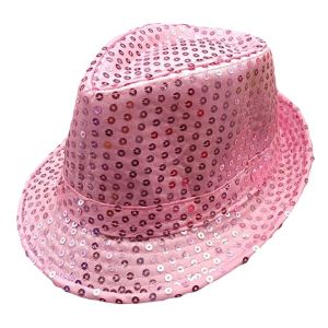 ZYJC Shiny Jazz Hat Sequins Masquerade Dance Performance Hat Durable Stage Panama Cap Men Women