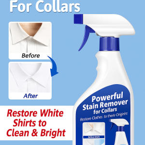 Clothing stain remover yellow reduction collar decontamination