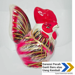 Celengan tanah liat ayam karakter unik ukuran extra 24cm celengan target jutaan kado ultah murah garansi pecah ganti baru atau uang kembali