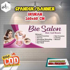 Spanduk Banner Size 160x60cm SALON  Free Custom Design Dan ukuran