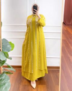 SLD Fashion - Kaftan Kinan Bahan Ceruty Baby Doll / Kaftan Payet Dan Bordir / Seragam Keluarga / Kaftan Premium / Baju Wanita Buat Pesta / kaftan Terbaru / Kaftan Model Terbaru / Bisa Bayar Ditempat
