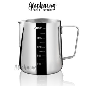 Alechaung แก้วชงกาแฟ เหยือกตีฟองนม พิชเชอร์ตีฟองนมสแตนเลส 350ml. 550ml. Stainless Milk Pitcher มีขีดบอกปริมาณ