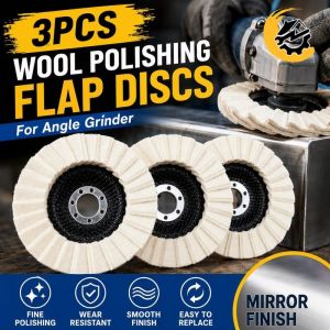 Wool Polishing Flap Discs Set Mirror Finish Moderate Hardness Angle Grinder Felt Wheels