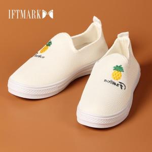 IFTMARK รองเท้าผ้า รองเท้าผู้หญิง รองเท้ากีฬา สลิป-ออน แฟชั่น ยืดหยุ่นได้ดี เป็นทรงดี ใส่ง่าย สบายเท้า