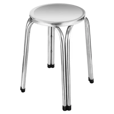Kursi Stainless Steel - Bangku Bakso Stainless - Kursi Bulat Anti Karat Stainless Steel Tebal