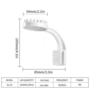 Led Light for Aquarium USB Powered Fish Tank Seaweed Growth Light Aquatic Plant Light Light With Power Switch Clip-type