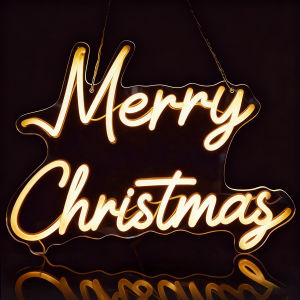 ป้ายไฟนีออน LED สุขสันต์วันคริสต์มาสที่ปรับแต่งได้สำหรับตกแต่งงานเลี้ยงวันเกิดและงานเลี้ยงกลางแจ้ง
