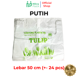 Kantong Plastik Tulip Lebar 50 cm Hitam Putih Merah Besar Kresek Packing Online Shop