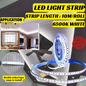10M LED Strip Light Easy D.I.Y Ready Stock 6500K Linear Dimmable White Light LED High Density Double Side Tape 24V