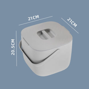 JustLiving Plastic Tea Residue Drainage Bucket Food Waste Basket Bin with Portable Handle Countertop Kitchen Compost Bin - Easy Clean/ Odour Proof/ Inner Sieve