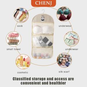 [COD] CHENJ กระเป๋าตาข่าย2 3ชั้นจุของได้มากกระเป๋าใส่ถุงเท้ากระเป๋าเก็บของระบายอากาศได้สำหรับจัดระเบียบในตู้เสื้อผ้าพร้อมที่แขวนเสื้อผ้า