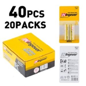 Kingever 20pcs Orignal Extra Heavy Duty Gold High Power AA R6P Battery