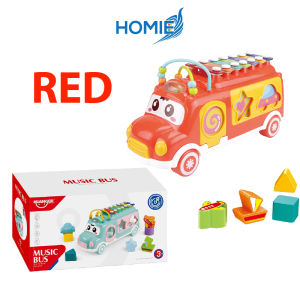 HOMIE Interactive Musical Bus Xylophone/Multifunctional Toddler Piano Early Educational Learning Toy