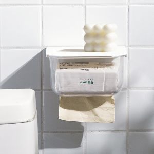 Hanging Tissue Roll Box / Kotak Tempat Tissue Gulung Putih Transparan