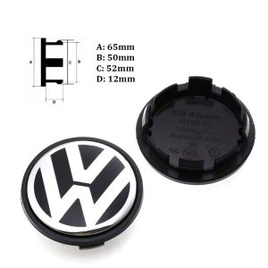 Logo chụp mâm ốp lazang bánh xe ô tô Volkswagen DZ-003 đường kính ngoài 65mm