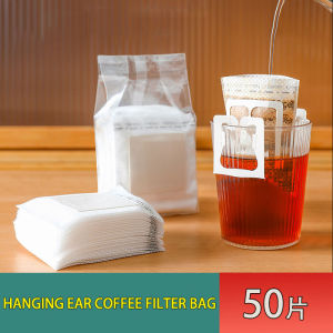50pcs Coffee Drip Bag Disposable Hanging Ear Coffee Filter Bag Portable Hand Flush Drip Coffee Bag