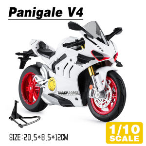 LEO 1:10 Ducati Panigale V4 Motorcycle Diecast Model Car Alloy Cars Toys Collection Gift For Kids Boy Girl
