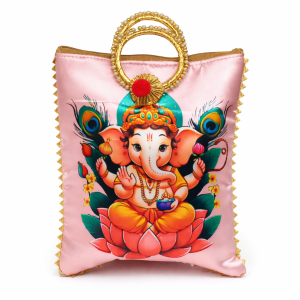 Ethnic Printed Potli Bag with Golden Ring Handle | Stylish Festive Clutch for Weddings & Parties (Pack of 1)