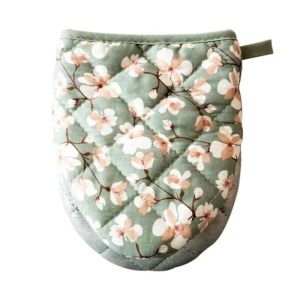 SIERWU 1PC Chịu nhiệt Găng tay lò nướng Hình trái tim In hoa Tấm cách nhiệt nhà bếp Bông