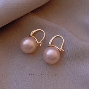 Anting Tusuk Mutiara Sedang Perhiasan Fashion Wanita Terbaru Model Simple Sederhana Elegan AT02