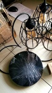 Kap Lampu Gantung Motif Firamid & Lampu Hias Minimalis 3in1