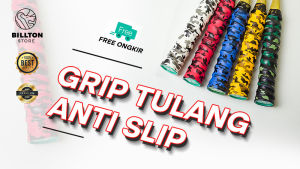 Grip Karet Raket Badminton / Grip Tulang Army Anti Licin Premium