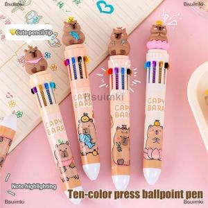 [COD] Bsuimki Phim hoạt hình capybara Bút Bi 10 màu dễ thương 0.5mm đầy màu sắc mực gel bút văn phòng cung cấp văn phòng phẩm bút nhiều màu