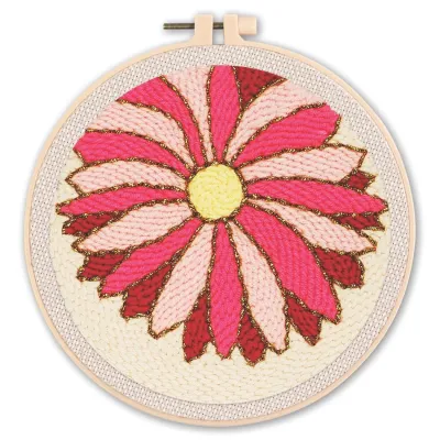 RUOPOTY flower Punch Needle Embroidery Home Decor Gift Embroidery Supplies Flower Punch Needle Kits Adults Wall Art Picture Hand Embroidery Kit