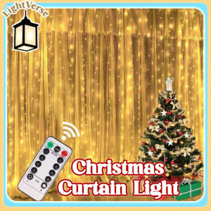 Remote Control Curtain Lights  Colored White Lights Fairy String Waterfall Lamp for Bedroom Christmas Party Decoration