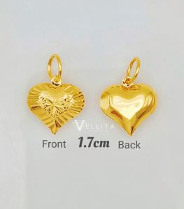 [VJ]Pendant "LOVE" 999.9 Gold Plated Jump Ring Pendant W:1.1cm - 2.2cm Suitable For Long Necklace LP30 <Loket Buah>