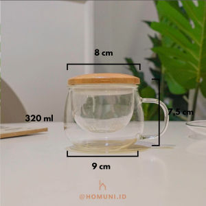 Teacup Sua Gelas Kaca Minum Teh dengan Saringan/Glass Mug with Infused Filter