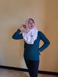 kaos polos tangan panjang warna toska bahan katu kombet 30s