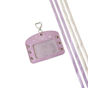 MMLUCK Ruy băng múa ba lê Tự làm Ví đựng thẻ ảnh Hàn Quốc Bao đựng thẻ PU Có móc khóa Ốp bảo vệ thẻ Ins Y2K ngọt ngào Trang trí treo Tấm bảo vệ màn hình Thẻ thần tượng Trang trí thẻ