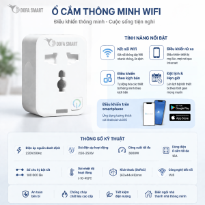 Ổ cắm Wifi Hunonic SK01 điều khiển mọi thiết bị từ xa bằng điện thoại Hẹn giờ tự động Chia sẻ người dùng BH 12 tháng.