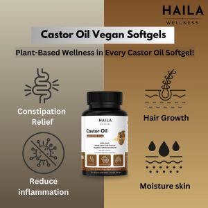 Castor Oil Vegan Softgels 60’s | Organic Cold-Pressed Digestive Support