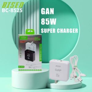 BISEN BC-8525 GAN 85W With 4-in-1 Data Cable Super Fast Charger.For Micro/Type C/For IPh.for Smartphones and Cellphones/Tables.