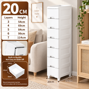 Next Day L20CM 3-7 Layers Slim Storage Drawer Cabinet Kitchen Gap Storage Cabinet With Wheels
