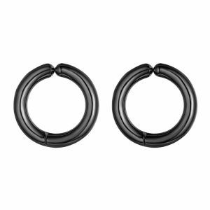 [SG Local Seller] Stainless Steel Clip On Non-Piercing Fake Hoop Earrings for Women Men Ear