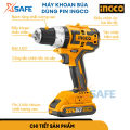 Máy khoan búa dùng pin không chổi than INGCO 20V hai tốc độ kèm pin sạc và phụ kiện máy khoan pin cầm tay điều chỉnh 2 tốc độ - khoan búa. 