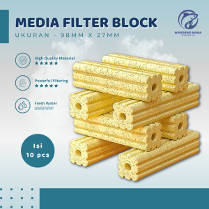 Media Filter Bio Block Momogi Ukuran 98mm x 27mm Rumah Bakteri Aquarium isi 10pcs