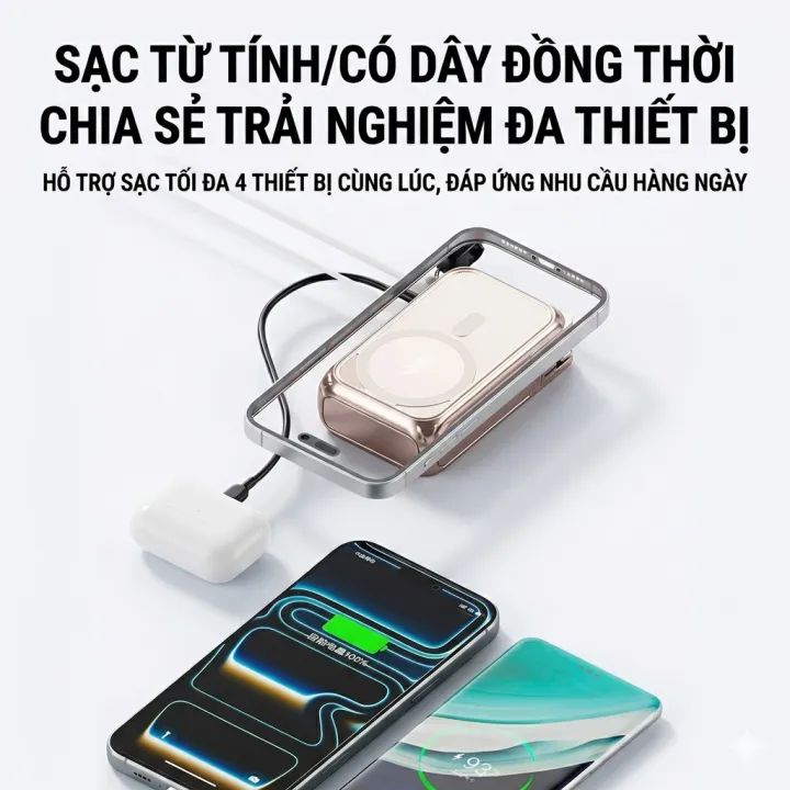Pin Sạc Dự Phòng 20000mAh công suất 22.5W Sạc Không Dây Từ Tính Tích Hợp Phích Cắm AC Có Giá Đỡ - Gutek GT388 | BigBuy360 - bigbuy360.vn Pin Sạc Dự Phòng 20000mAh công suất 22.5W Sạc Không Dây Từ Tính Tích Hợp Phích Cắm AC Có Giá Đỡ - Gutek GT388 | BigBuy360 - bigbuy360.vn