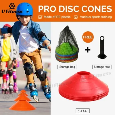 1Set 10Pcs Soccer Discs Bucket Marker Training Sign Flat Cones Marker Discs