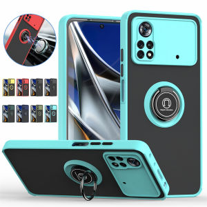For Xiaomi Poco X4 Pro Case Shockproof Hard PC Matte Phone Cover for PocoX4 Pro Pocco Poko Little X4Pro Car Magnetic Ring Funda