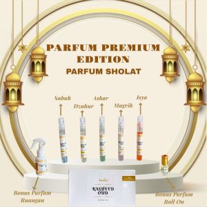 Rasheed Oud Parfum Sholat Non Alkohol Premium Edition Daily / Parfum Islami Paket 6 pcs Tahan Lama