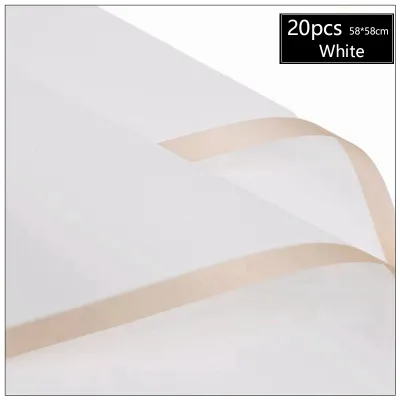 20Sheets Waterproof Floral Bouquet Wrapping Paper Gold Edge Korean Florist Bouquet Supplies For DIY Crafts Packaging Bouquet Wedding Birthday Gift