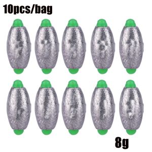 NALANILI 10Pcs Tách ra Trọng lượng bổ sung Trọng lượng mở miệng Hình ô liu Đầu nối móc Sinker Câu cá Chì rơi