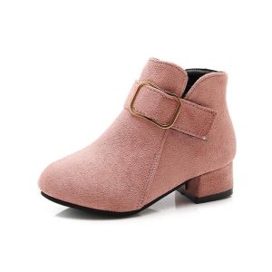Girls shoes winter PU leather waterproof boots winter kids snow boots girls Martin boots boots high heels British wind