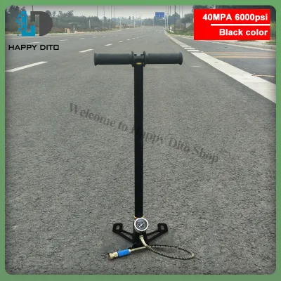 【Free shipping】40mpa 6000Psi high pressure PCP hand pump 3 level air pump Pcp pump tire inflator floor-mounted bicycle pump motorcycle tire hand pump black high pressure PCP hand pump mataas na presyon ng PCP pump-Black color